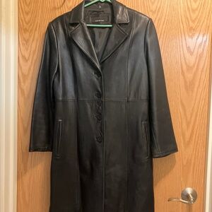 3/4 length Black Leather Jacket